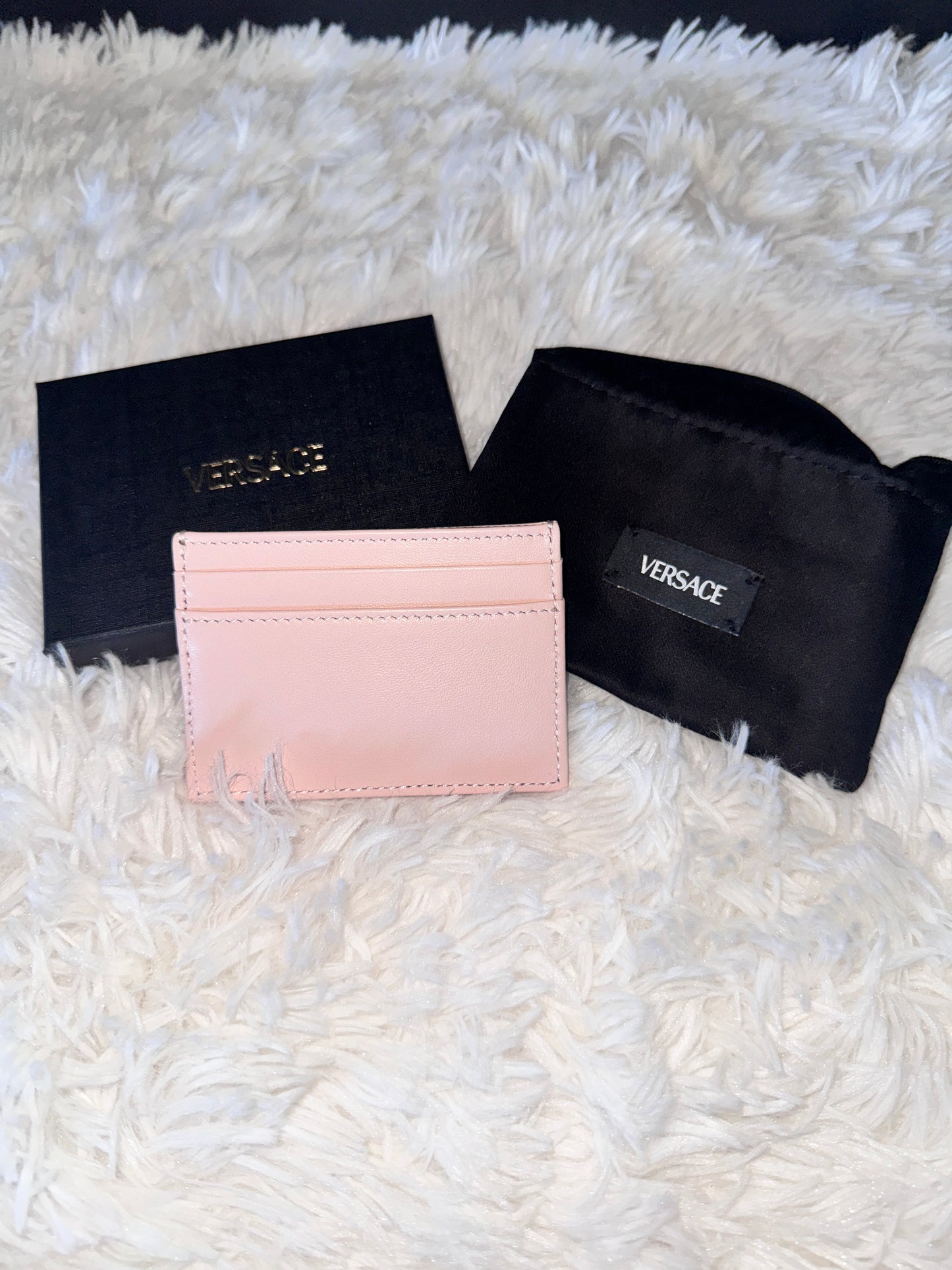 Versace Pink Quilted Leather Card Case