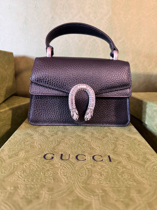 Gucci Black Super Mini Dionysus with Crystals
