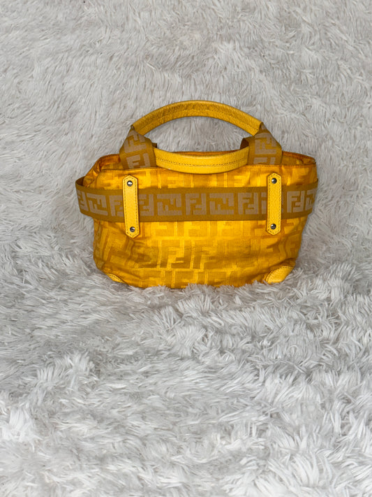 Fendi Zucca Cinghiale Medium Zip Code Shopping Tote