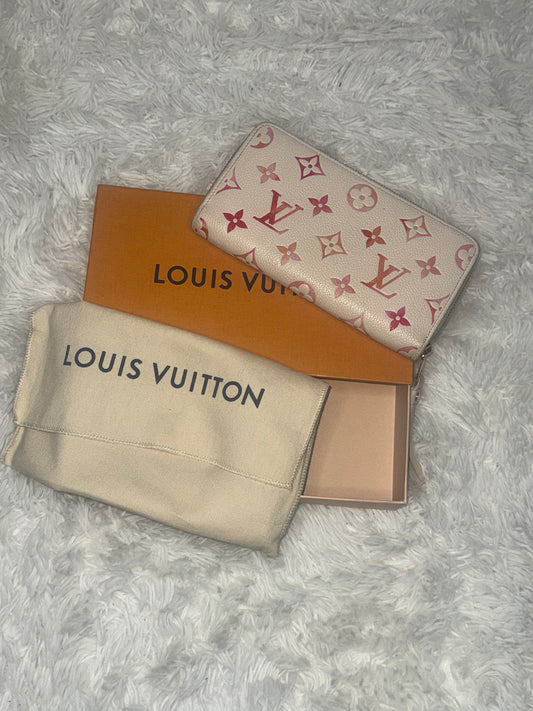 Louis Vuitton Monogram Sunrise Aquarelle Empreinte Zippy Wallet